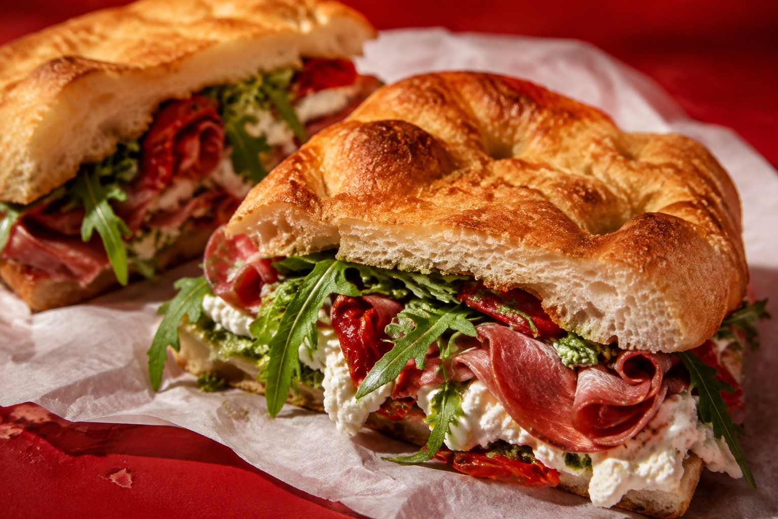 Focaccia artisanale, photographie de concept sans marque
